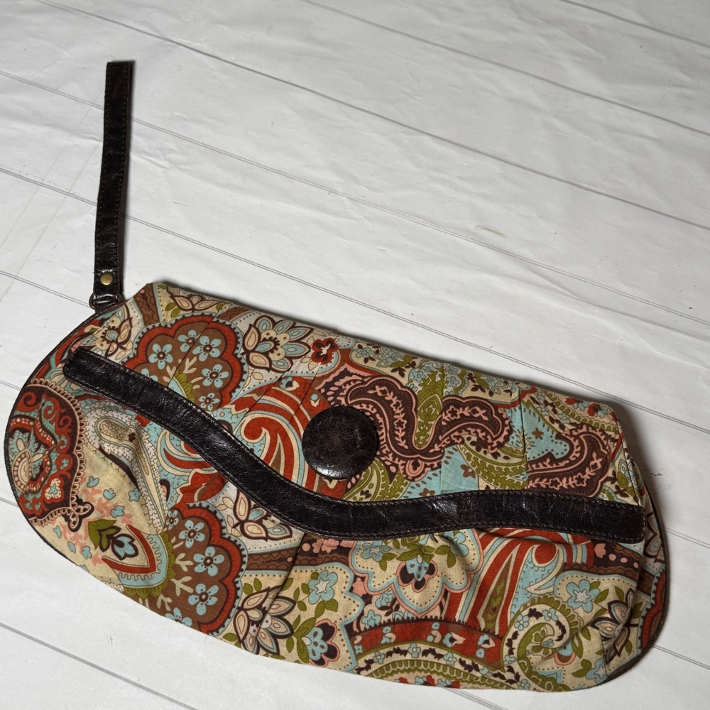 EBISU Paisley Clutch Bag Y2K Retro Look Multicolor Boho Chic‎ Accessory Purse